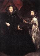 DYCK, Sir Anthony Van Portrait of Porzia Imperiale and Her Daughter fg painting
